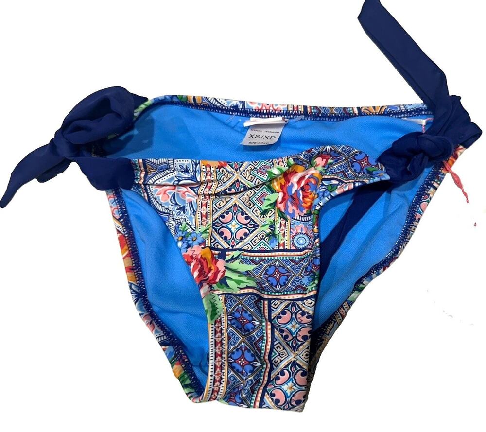 NWT XSI/XP Floral Bikini Bottom- Blue/Multicolor- Women’s PXS Petite